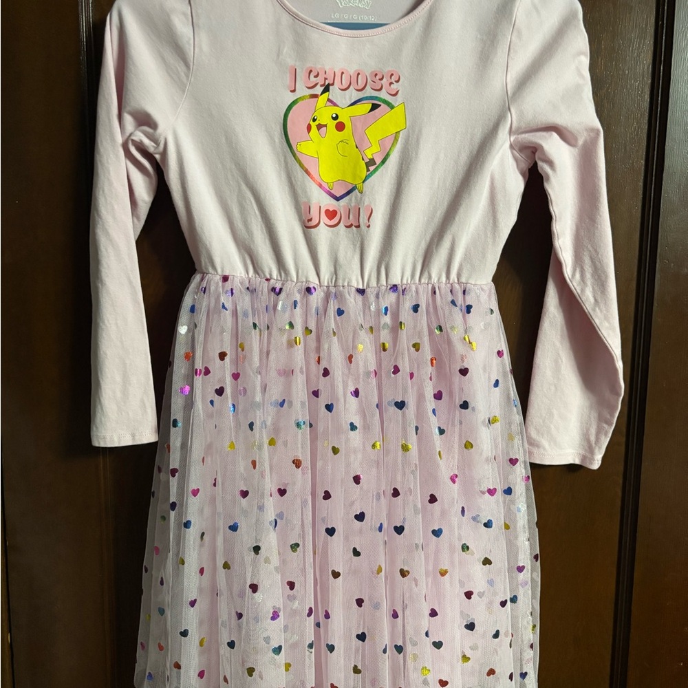 Pokemon Pink Long Sleeve Crew Neck Sundress